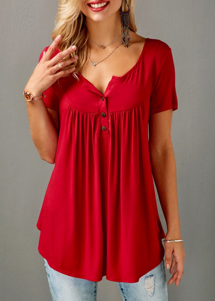 Red Blouse Ideal For Women