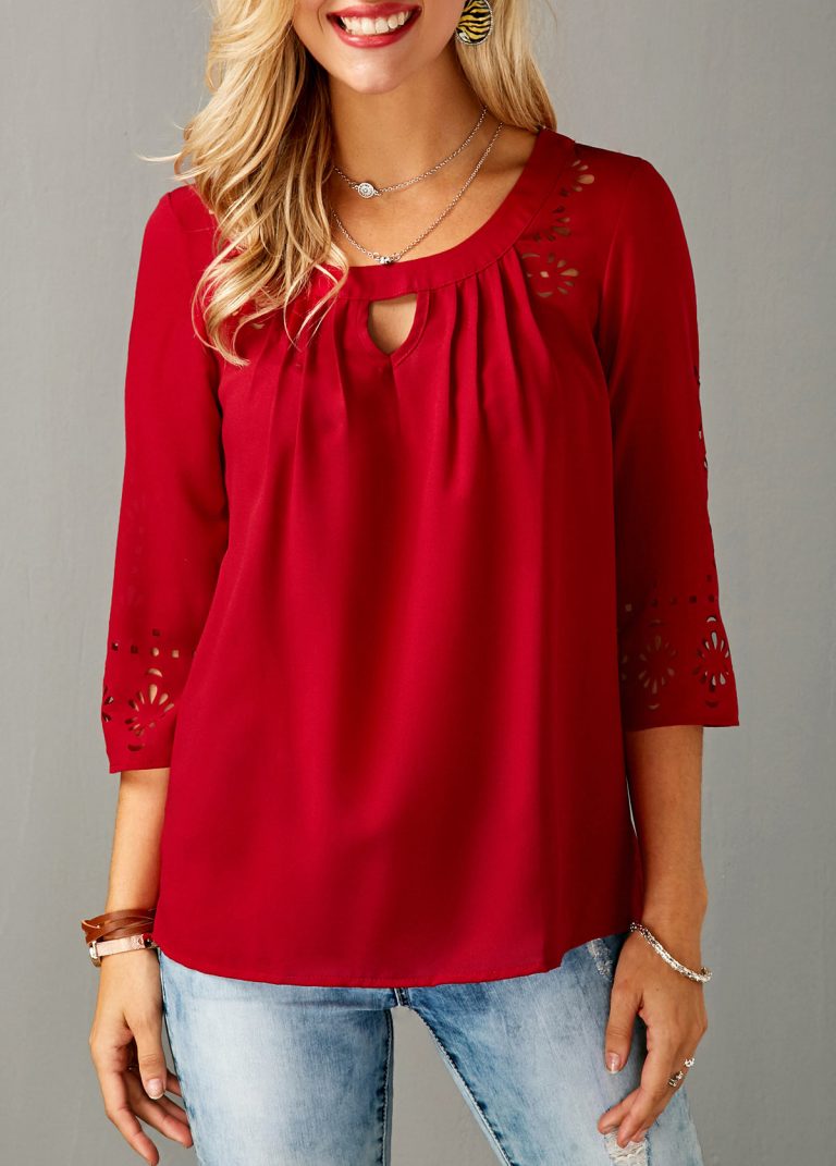 Red Blouse Ideal For Women 5924