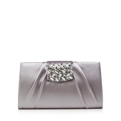 1 jenny packham grey satin embellished clutch bag | debenhams jklybdm