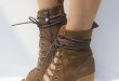 2017 cowhide leather summer shoes botines mujer lace up summer boots thick tymnhax