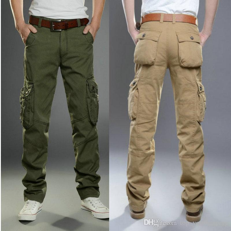 2018 menu0027s trousers fashion casual cargo pants men wear cotton spring  summer nwzedfo