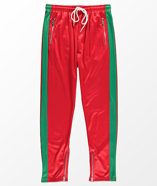 american stitch red u0026 green tricot track pants ... rvwxglk