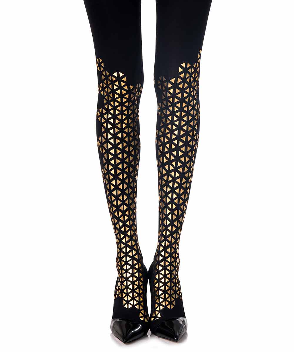 Wearing patterned tights which would
help  make your legs look beautiful