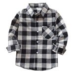 benibos boys flannel button down check plaid shirts (black,2-3t ) zcayazv