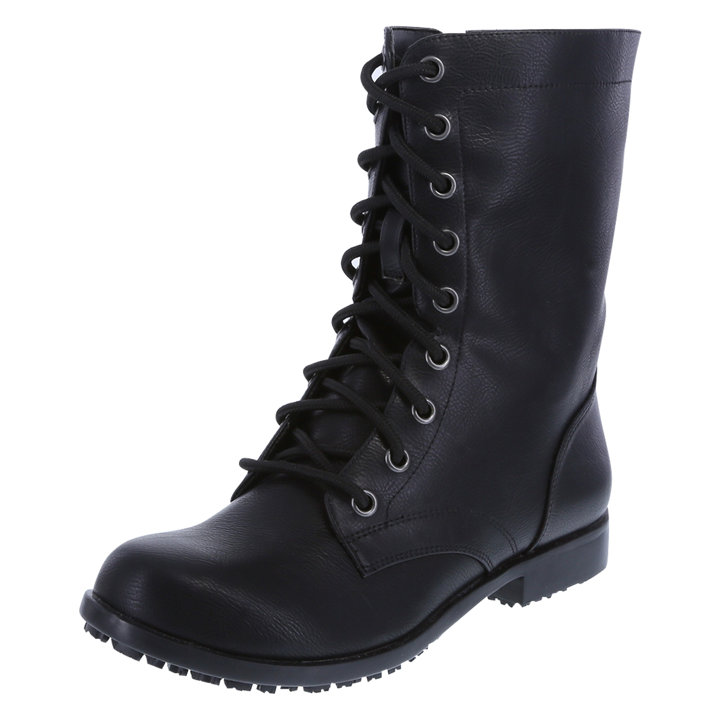 black boots for women womenu0026apos;s slip resistant brooke lace-up with zipper boots, black, hi pckjpxb