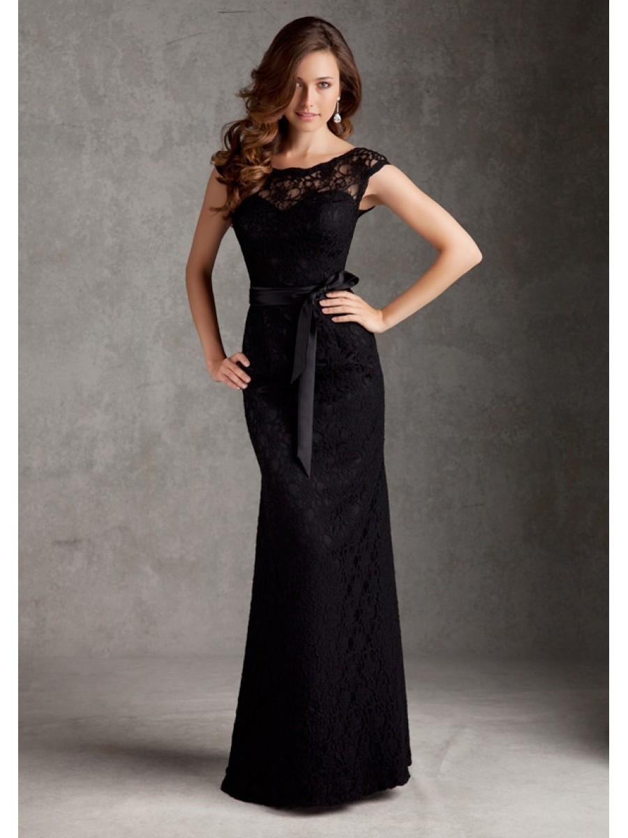 black lace floor length bridesmaid wedding party dresses 1105059 axighjf