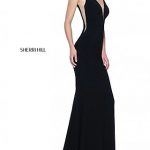 black prom dress long deep v-neck prom dress by sherri hill - promgirl gyskyhp