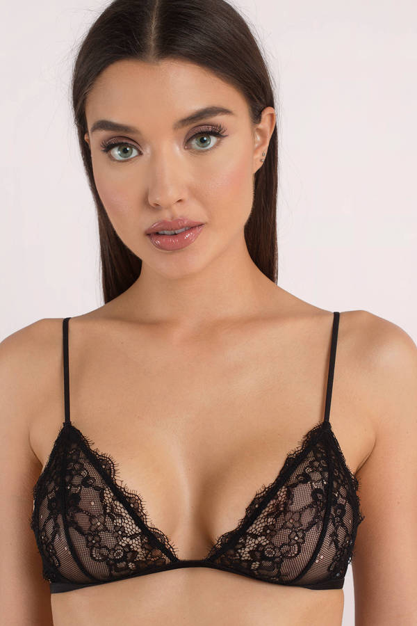 bralettes, black, first kiss lace bralette, ... xnahuxu