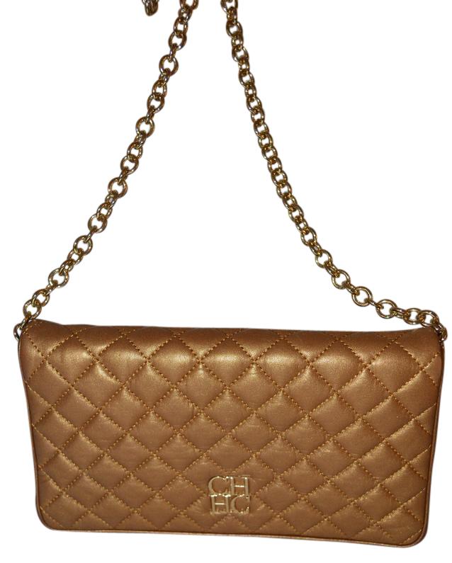 carolina herrera handbags carolina herrera gold leather shoulder bag - tradesy vrgglfc