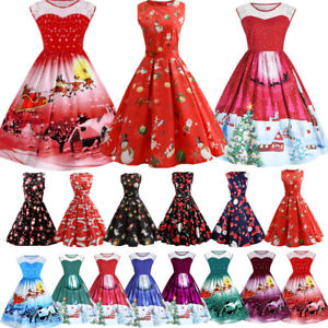 christmas dresses image is loading uk-women-girls-vintage-santa-christmas-dress-rockabilly- flbrito