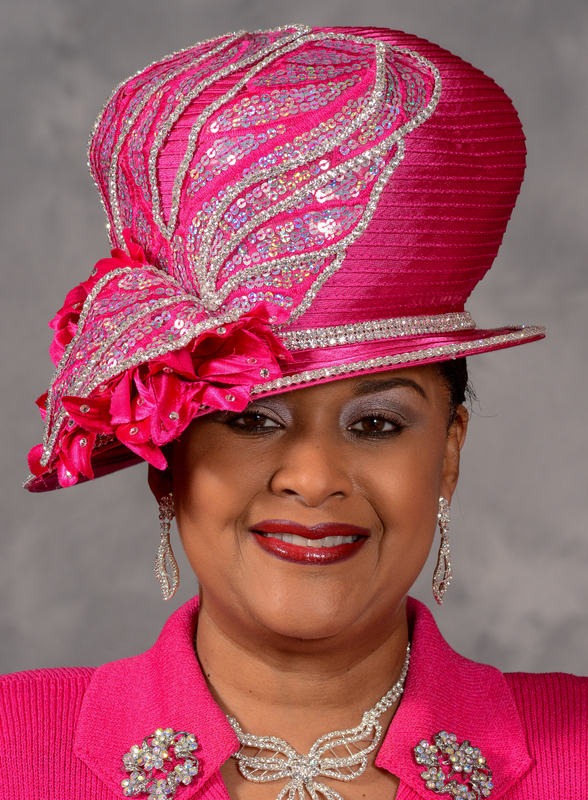 church hats eve andrea asymmetric brim church hat in hot pink guuzxpt