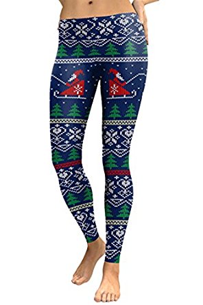 cocoleggings womens digital print ugly christmas sweater leggings tights fxavxjz