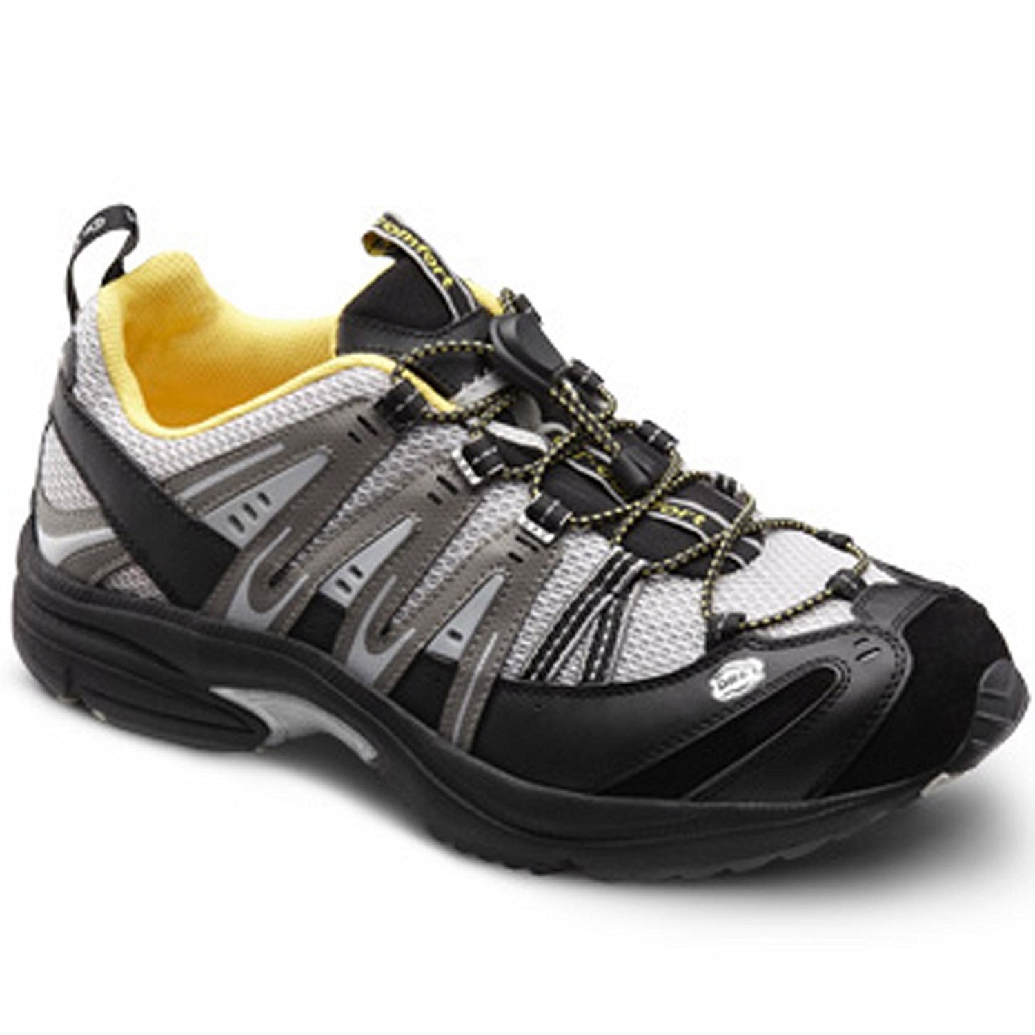comfort shoes amazon.com | dr. comfort menu0027s performance black grey diabetic athletic  shoes | tqnvbmk