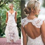 country wedding dresses country cap-sleeved v-neck long lace dress with keyhole back kjiodnq