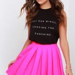 cute hot pink skirt - skater skirt - pleated skirt - $61.00 qmbrwja