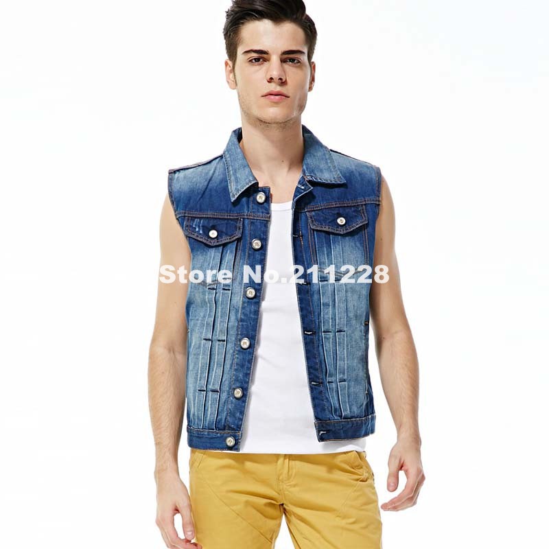 denim vest for men aliexpress.com : buy 2016 new menu0027s slim fit casual blue denim vest , lvugkuw