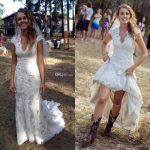 discount 2018 vintage country wedding dresses v neck cap sleeves floor  length aqxvkje