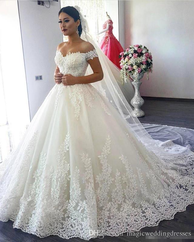 discount saudi arabia ball gown lace wedding dresses off the shoulder 2017 lrcbzja