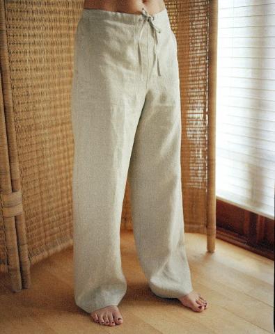 drawstring linen trousers natural ... slmlpdf