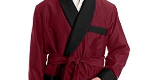 duke u0026 digham menu0027s satin smoking jacket (medium, burgundy) frixxmf