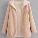 fashion hooded open front lamb wool coat - apricot m gizjocu