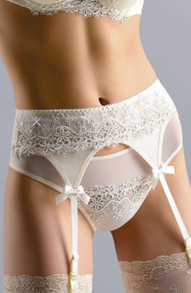 gracya jonquil suspender belt (white) - suspender belts - gracya - charm nzlnllh