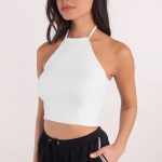 halter top all day, everyday white crop top ciyzlaw