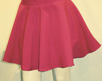 high waist full circle pink skirt, skater skirt~elastic waist band with one lgfiidc