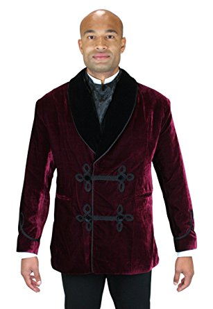 historical emporium menu0027s vintage velvet smoking jacket s burgundy adbhvlh