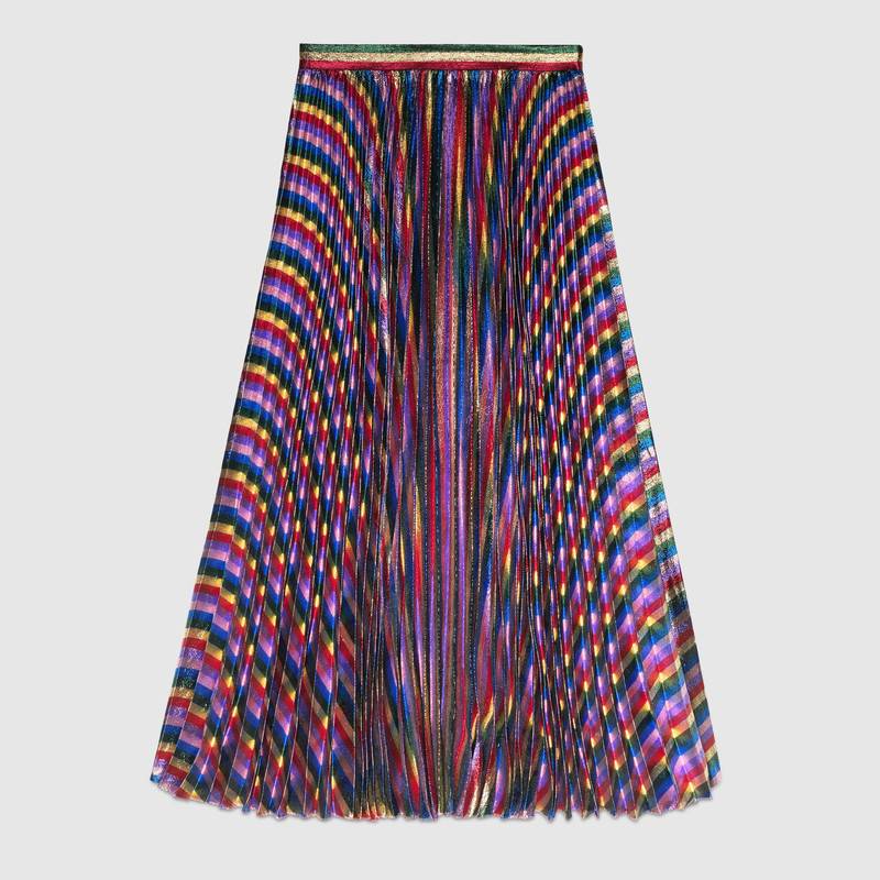 iridescent pleated skirt kkaztch
