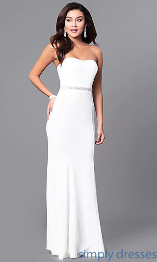 ivory dresses strapless ivory white long prom dress with jewels . xiimeye