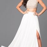 ivory dresses two-piece ivory prom dress with beaded top -promgirl tuwlasf
