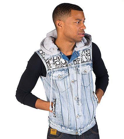 jean vest ... dfynt - jackets - snake blue denim vest ... ybqdghv