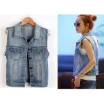 jean vest image is loading fashion-lady-casual-sleeveless-denim-vest-button-down- rthskzo