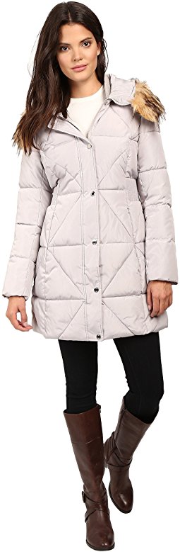 jessica simpson coats jessica simpson cinched waist puffer w/ hood and removable faux fur kraywwg