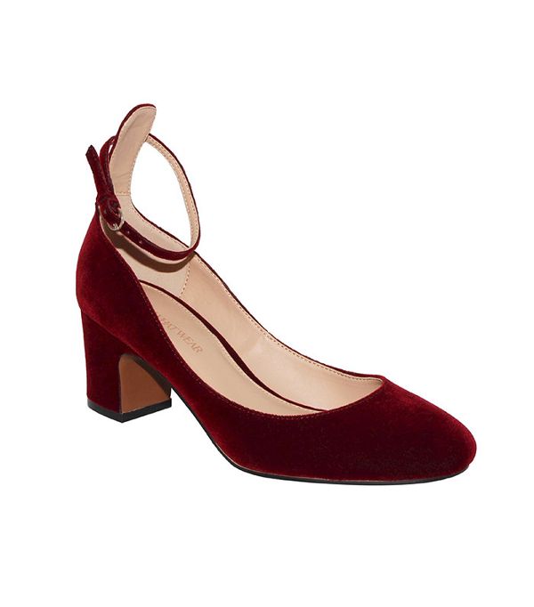 kitten heels who what wear velvet quarter strap pump ($38) jghttdd