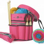knitting bags knitting bag - yarn tote organizer w/tool case, 7 pockets + divider for mbpyxjv