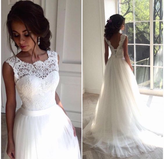 lace wedding dresses a-line wedding dress,high waist wedding dress,v back wedding dress,gorgeous wedding  dress,fashion wedding mgjiyew