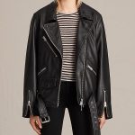 leather jacket allsaints us: womens vintage leather balfern jacket (black) akgvjwg