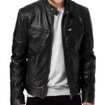 leather jacket the leather factory menu0027s sword black genuine lambskin leather biker jacket  at hpqeoky