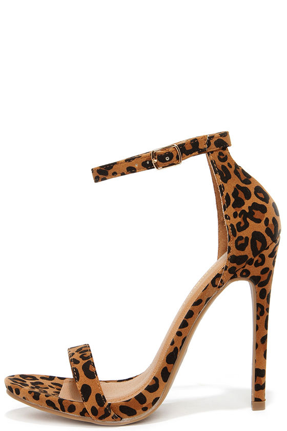 leopard pumps cute leopard heels - ankle strap heels - high heel sandals - $34.00 lomjeov