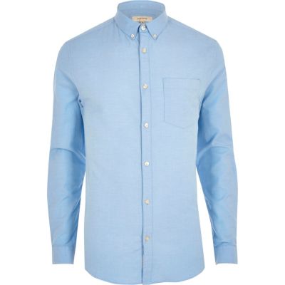 light blue muscle fit oxford shirt lnffxst