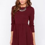 long sleeved dresses diller dress - burgundy dress - long sleeve dress - $79.00 eietecg