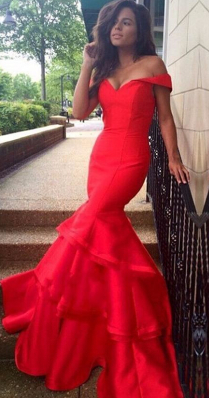 long trumpet/mermaid off-the-shoulder taffeta red prom dresses 2017 hzshqpk