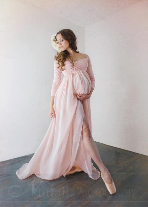 maternity gowns patricia gown - off the shoulder chiffon maternity gown - long sleeve maternity sdantbx