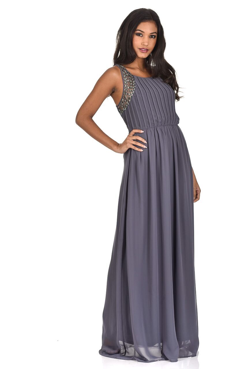 maxi dresses for weddings pewter jewelled detail maxi dress ... xlpptbr