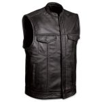menu0027s club motorcycle black leather vest iwqnatp