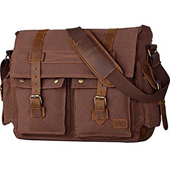 mens bag wowbox 17 inch menu0027s messenger bag vintage canvas leather satchel bag  military ctblvio