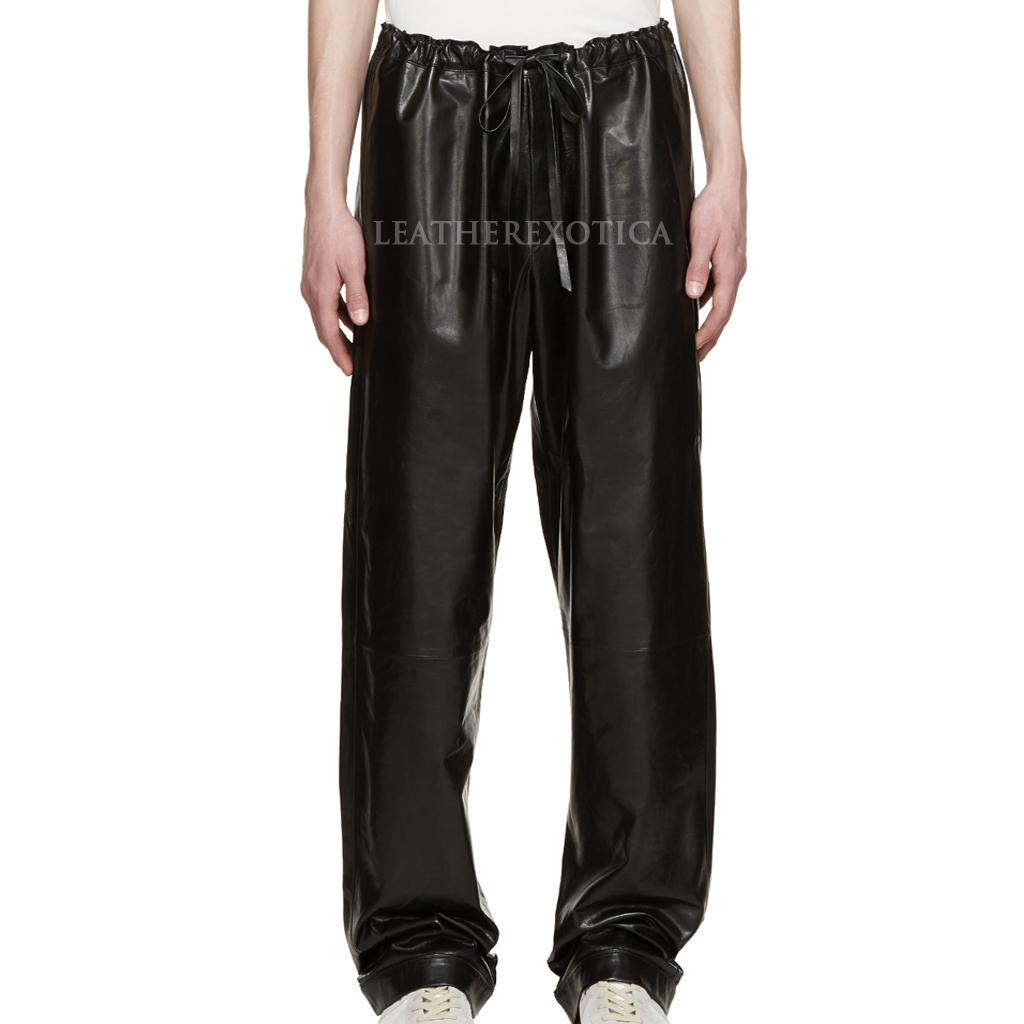 mens leather pants drawstring waistband leather pants for men vabsbnq