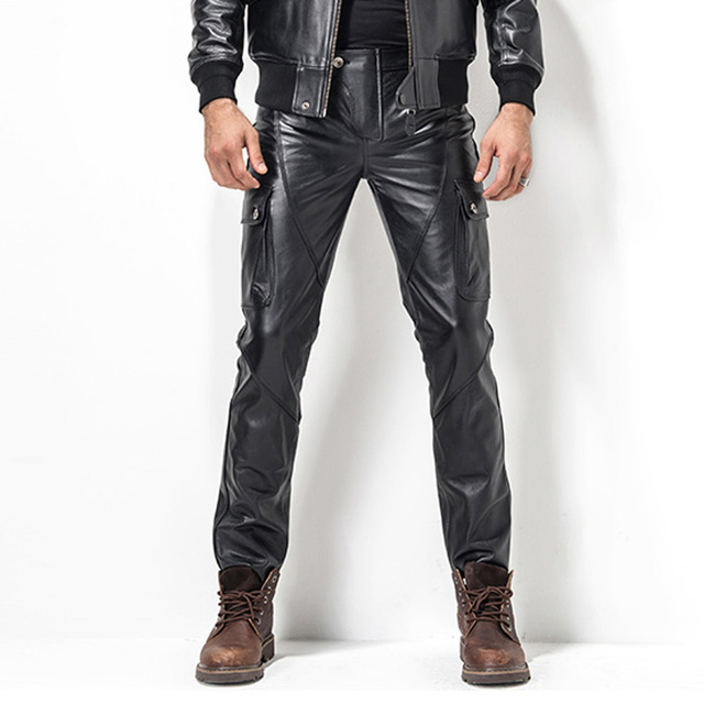 mens leather pants menu0027s leather pant biker pants motorcycle punk rock pants manu0027s classic  pocket yimrprb